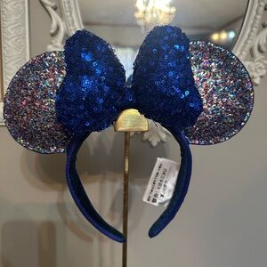 Disney 2020 Blue Sequin Glittered Ears Headband